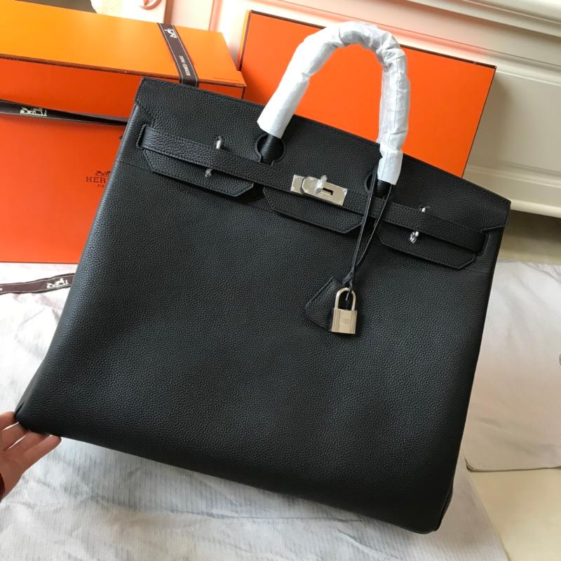 Hermes Birkin Bags HAC50 black silver buckle